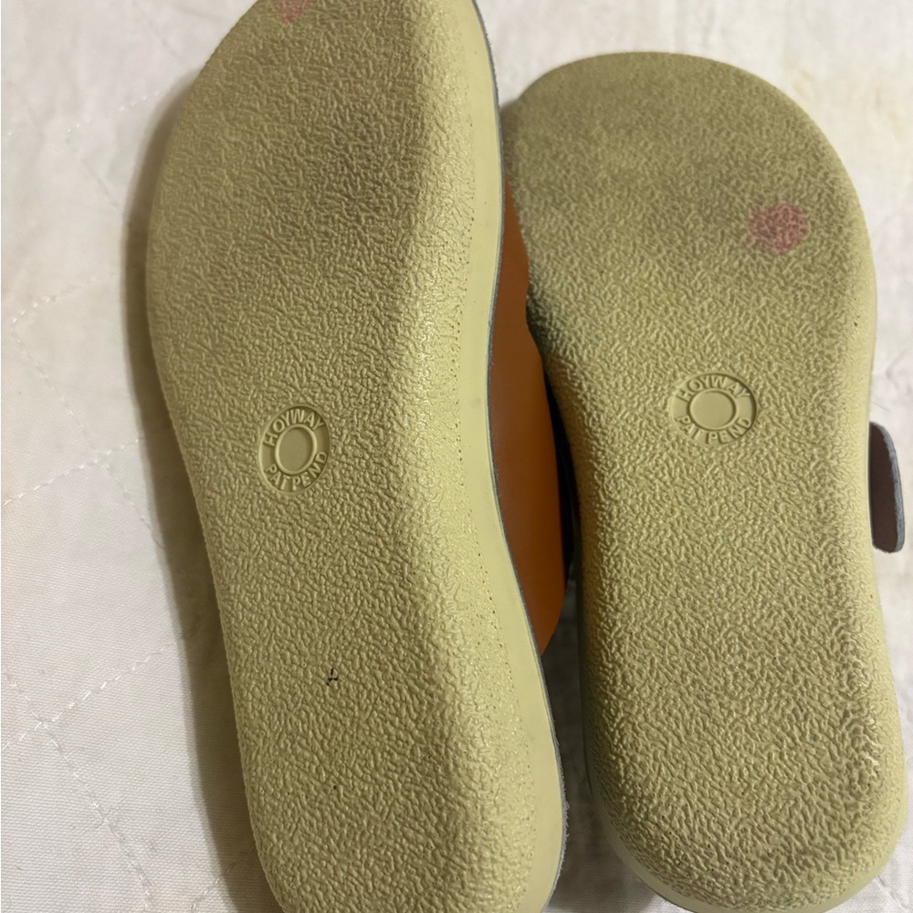 Women's Tan Double-Buckle Slide Sandals - Picture 4 of 5